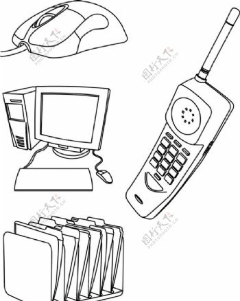 电话电脑鼠标文件图标图片