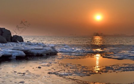 北戴河的夕阳图片