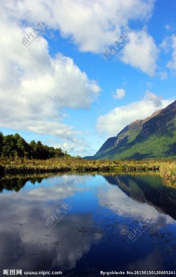 新西兰南岛镜湖图片