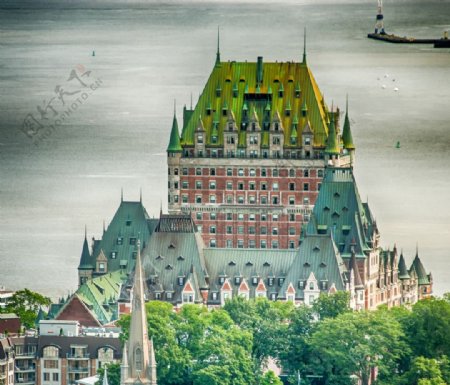 魁北克古城古堡图片