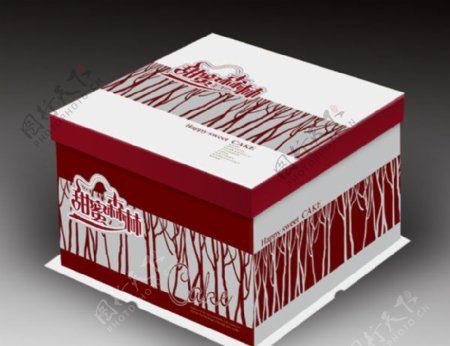 甜蜜森林蛋糕盒展开图图片