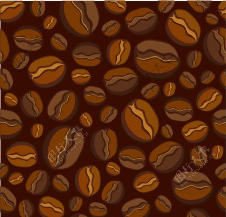 可爱的咖啡豆背景图片