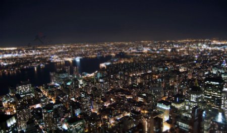 城市俯瞰夜景灯光图片