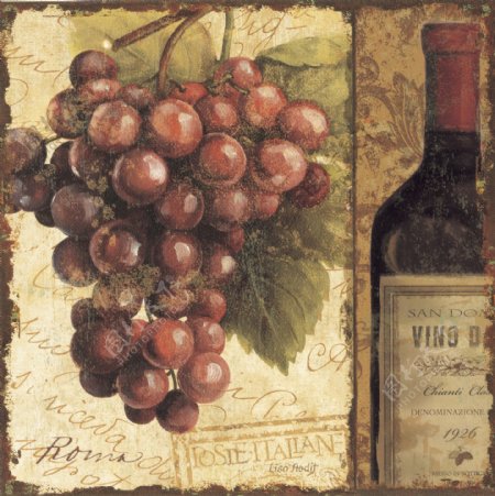 红葡萄酒瓶图片