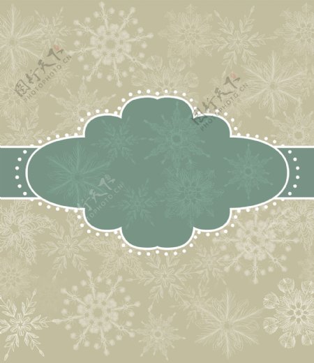 复古雪花装饰边框背景图片