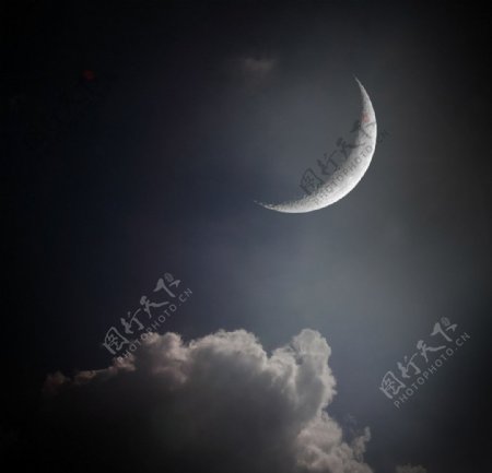 月亮夜晚星空图片