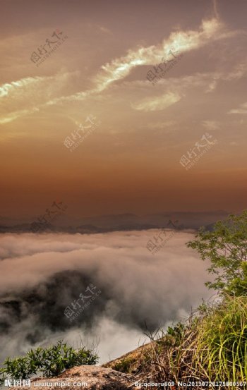 浮山东夕阳图片