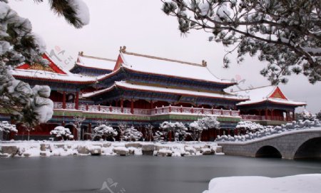 三仙山雪景图片
