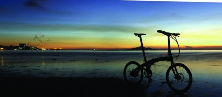 自行车单车黄昏图片
