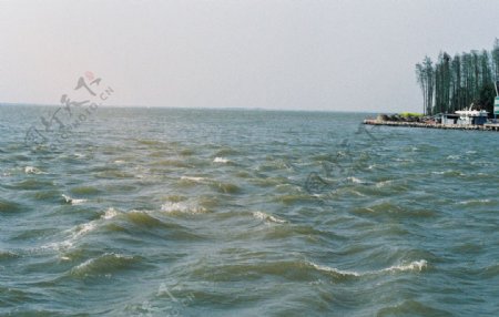淀山湖的波浪图片