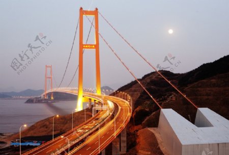 宁波大桥夜景图片