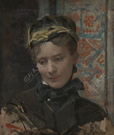 德183马德拉索的肖像一位女士图片