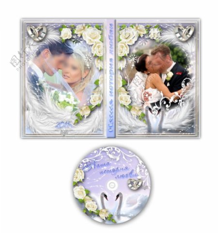 婚礼DVD封面设计psd分层模板图片