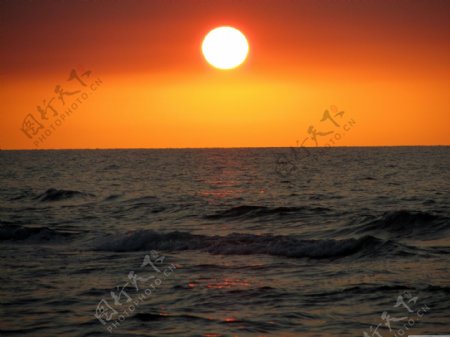 大海红日图片