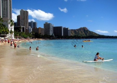 夏威夷海滩美景图片