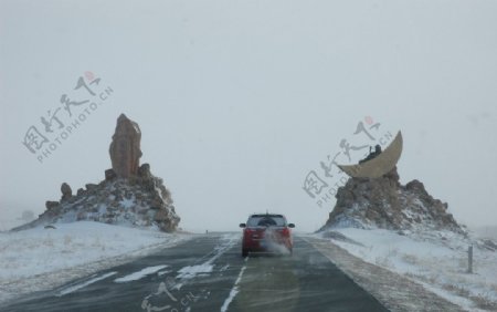 科尔沁草原雪景图片