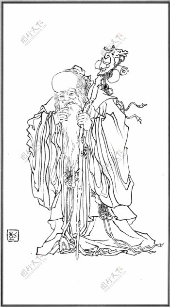 中国神话人物043寿星图片