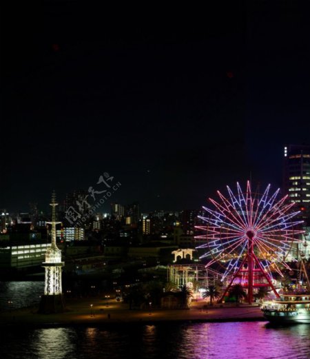 神户港夜景图片