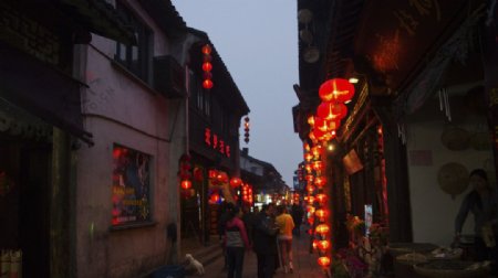 西塘夜景长廊图片