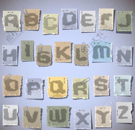 撕纸字母拼音图片
