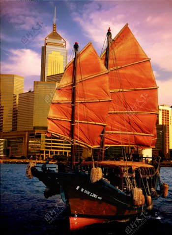 中国传统帆船图片