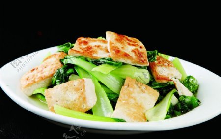 青菜煎豆腐图片