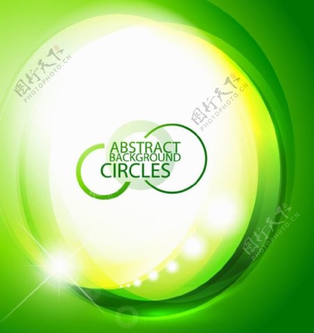 绿色动感线条圈圈绿色环保背景图片