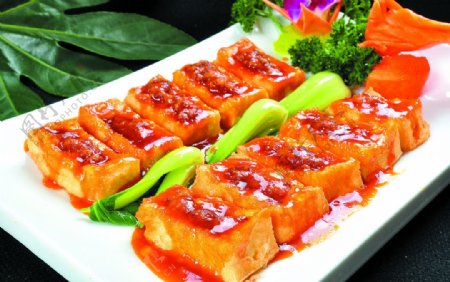 酱烧豆腐美食图片
