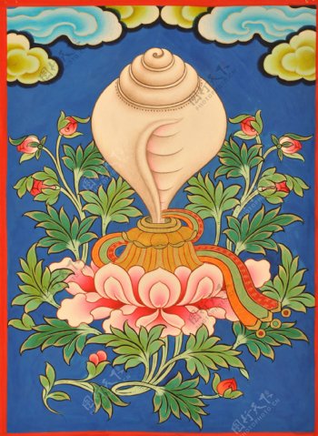 佛教吉祥供品八吉祥之白海螺图片