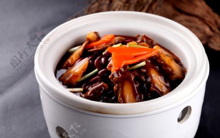 鲍汁红腰豆煨海参图片