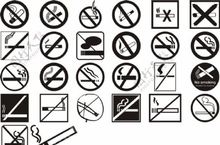 矢量禁烟标志图片