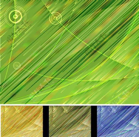 绿色动感线条圈圈商务科技背景图片