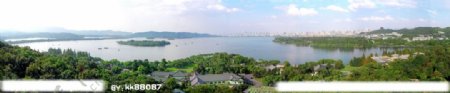 杭州西湖全景图片