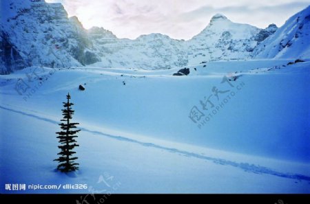 Banff雪山图片