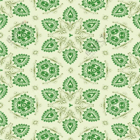 绿色无缝古典花纹底纹图片