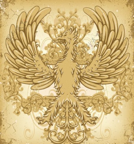墨迹欧式古典花纹底纹怪物翅膀图片