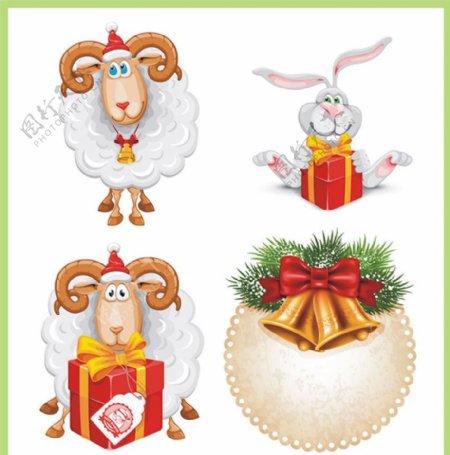 羊年圣诞节卡片图片