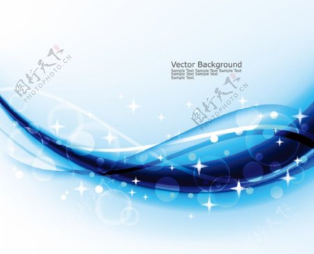 蓝色动感线条星星商务科技背景图片