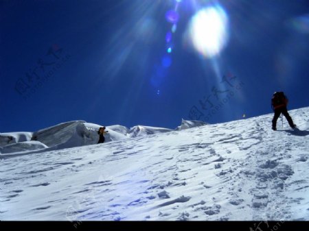 滑雪冰川冰雪雪景图片