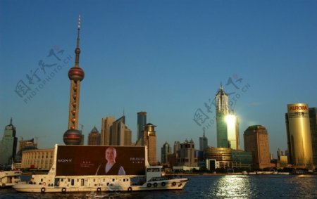 上海黄浦江陆家嘴金融贸易区图片