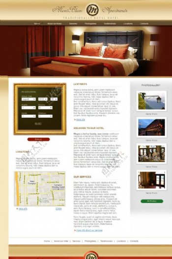 酒店旅馆网页模板图片
