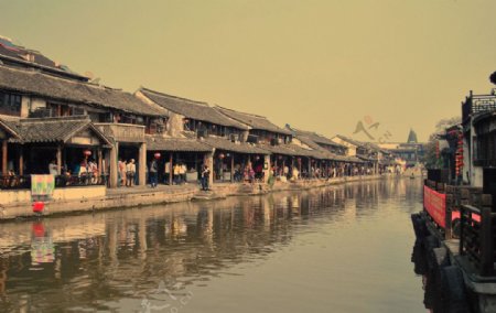 西塘古镇的长廊图片