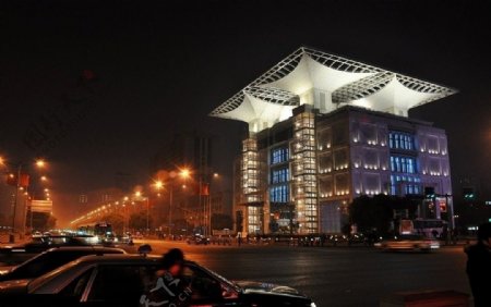 上海城市规划馆夜景图片