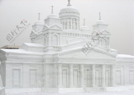 哈尔滨冰雪展雪雕神殿图片