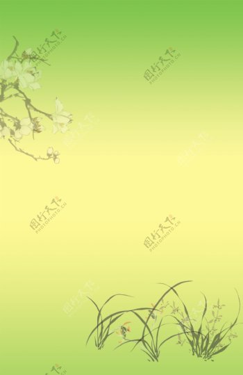 梅花兰花背景底图图片