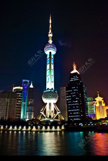上海外灘夜景東方明珠電視塔图片