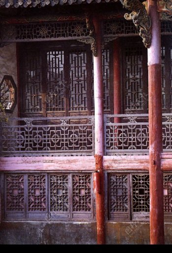 安徽合肥市城隍庙戏楼廊房木雕图片