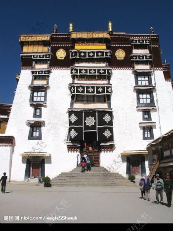西藏布达拉宫的正门图片