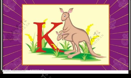 K字母与动物图片