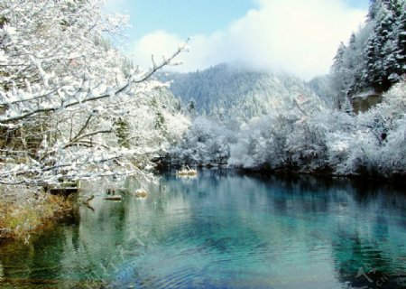 九寨雪景图片